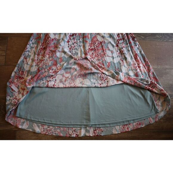 Adrianna Papell Sz 16 Aqua Multi Floral Printed Surplice Fit & Flare Dress - Picture 11 of 14